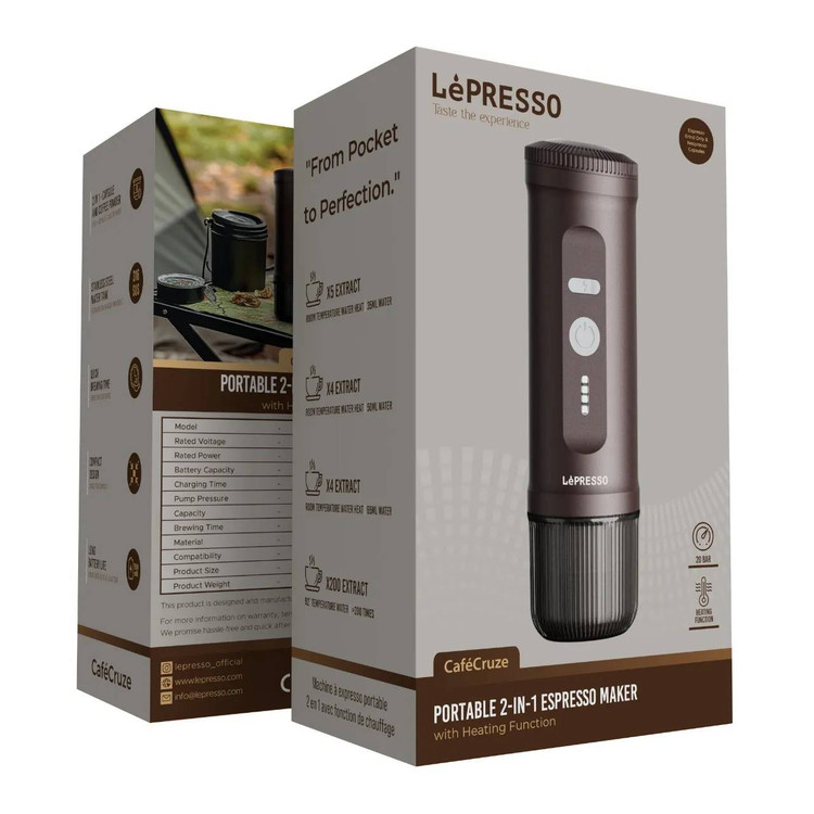 اسپرسوساز قابل حمل LePRESSO مدل LPCFFPCM0095 طراحی ۲ در ۱ ضمانت سلامت گارانتی تست ومرجوعی در صورت ایراد ارسال فوری به سراسر کشور