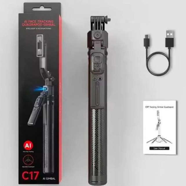 مونوپاد و گیمبال مدل AI FACE C17 اورجینال مجهز به هوش مصنوعی استابلایزر قابلیت ردیابی چهره و چرخش ۳۶۰ درجه ضمانت تست و مرجوعی در صورت ایراد ارسال فوری به سراسر کشور