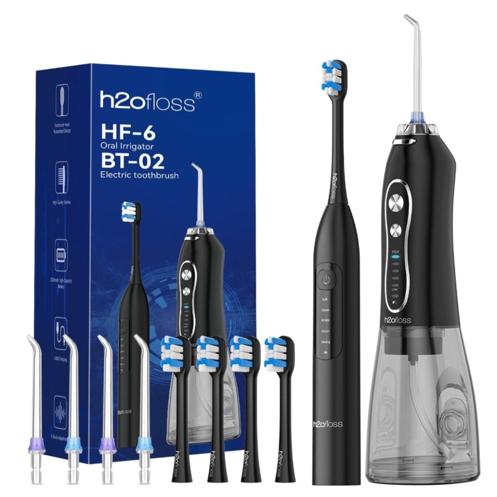 ست مسواک و واترجت برند H2ofloss مدل HF-6  BT-02 کیفیت اصلی ضمانت سلامت و گارانتی مرجوعی در صورت ایراد ارسال فوری به سراسر کشور
