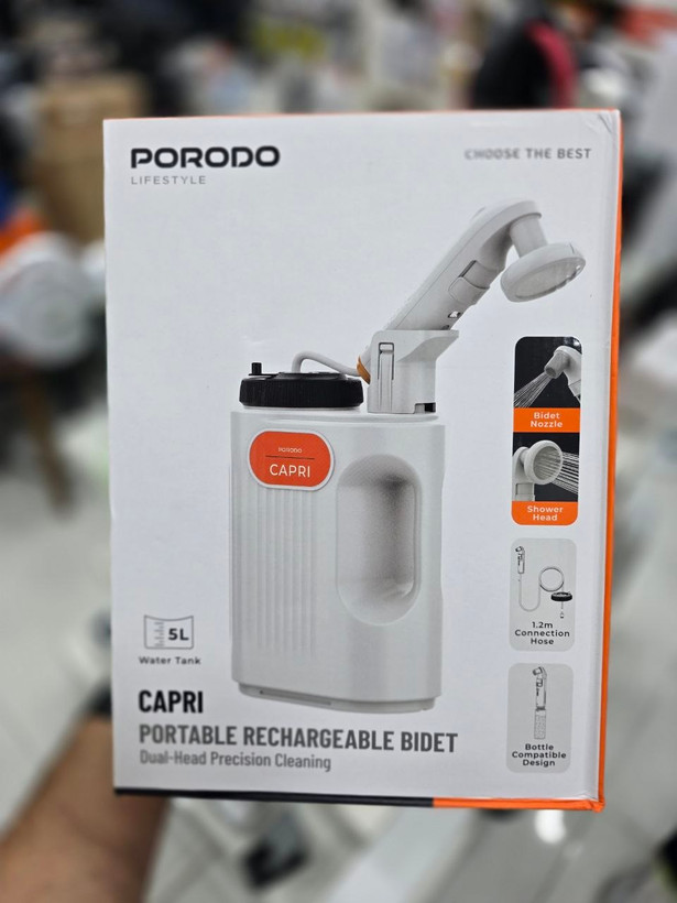 دوش و خودشور مسافرتی شارژی برند Porodo مدل PDLFSTPBSL ضمانت سلامت گارانتی تست و مرجوعی در صورت ایراد ارسال فوری
